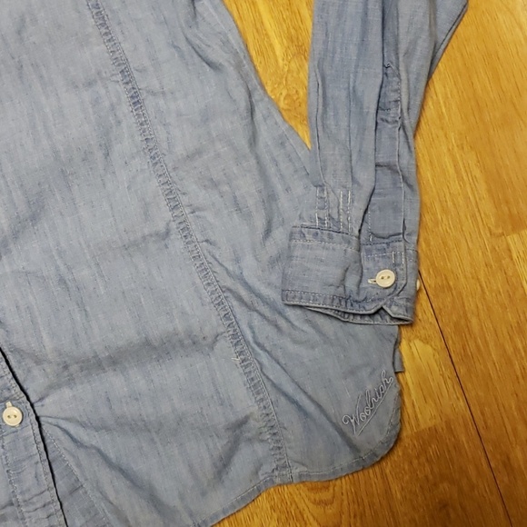 Woolrich cotton chambray button down sz med - Picture 4 of 4
